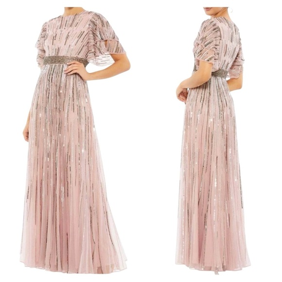 Mac Duggal 93582 Pink Sequin Embellished Gown Size 12 | Formal Evening Dress - Picture 1 of 10